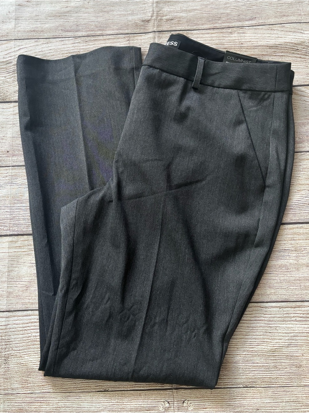 Express Women’s Solid Gray Bootcut Flat Front Dress Pants 14S NWT